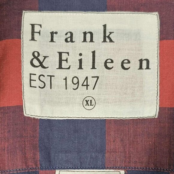 Frank & Eileen 'Frank' Buffalo Plaid Cotton Shirt $248 Red and Navy Size XL - Picture 7 of 10